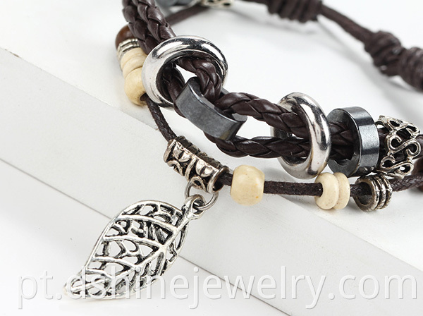 Pendant Leather Bracelet Men